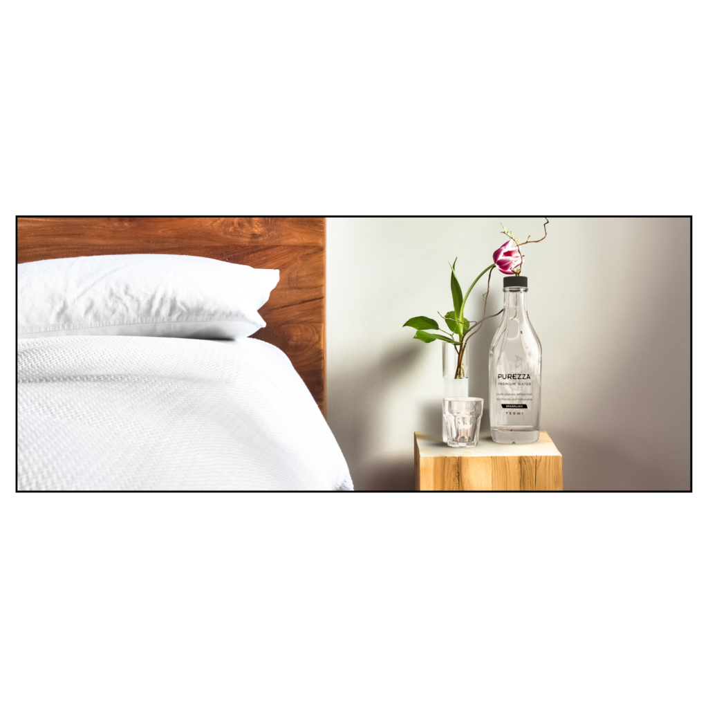 Purezza sustainable water in a hotel room - Contributed to reducing 1.12 million kg of carbon footprint
