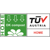 OK Compost HOME logo to prove our sugarcane natural products are guaranteed complete biodegradability in the light of specific requirements, even in your garden compost heap.